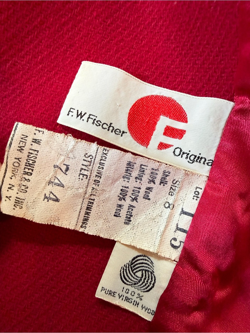 Vintage 60s F.W. Fischer Space Age Pop Art Mod Wool Coat Size XS - Picture 7 of 8